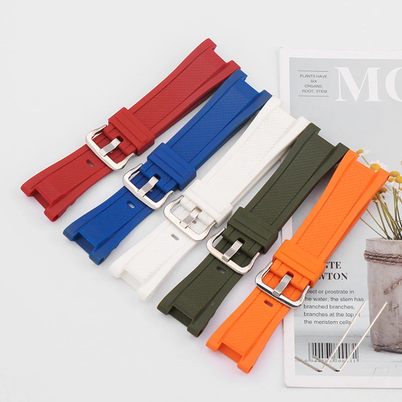 Rubber resin watch band for Casio G-Shock GST-B100 W300 210 400G S130 S330 Outdoor sports waterproof watch strap accessories