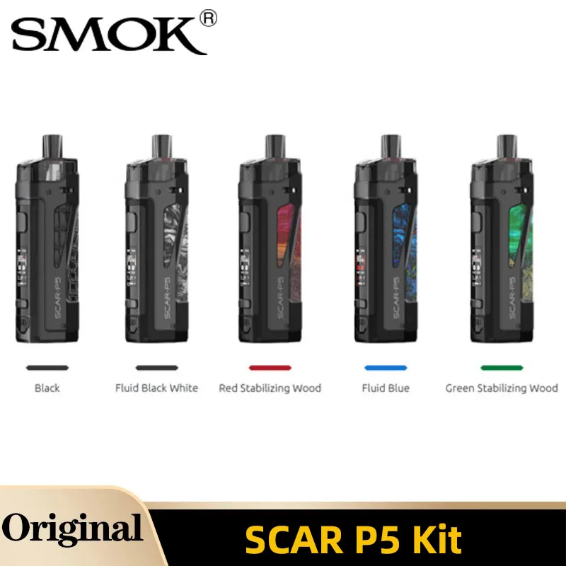 

Электронная сигарета SMOK SCAR P5 Kit, бод мод 80 Вт, подходит для батареи 18650, вейп с испарителем 5,5 мл, атомайзер RPM, 2 катушки