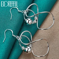 doteffil 925 sterling silver geometric smooth beads earring woman party fashion jewelry
