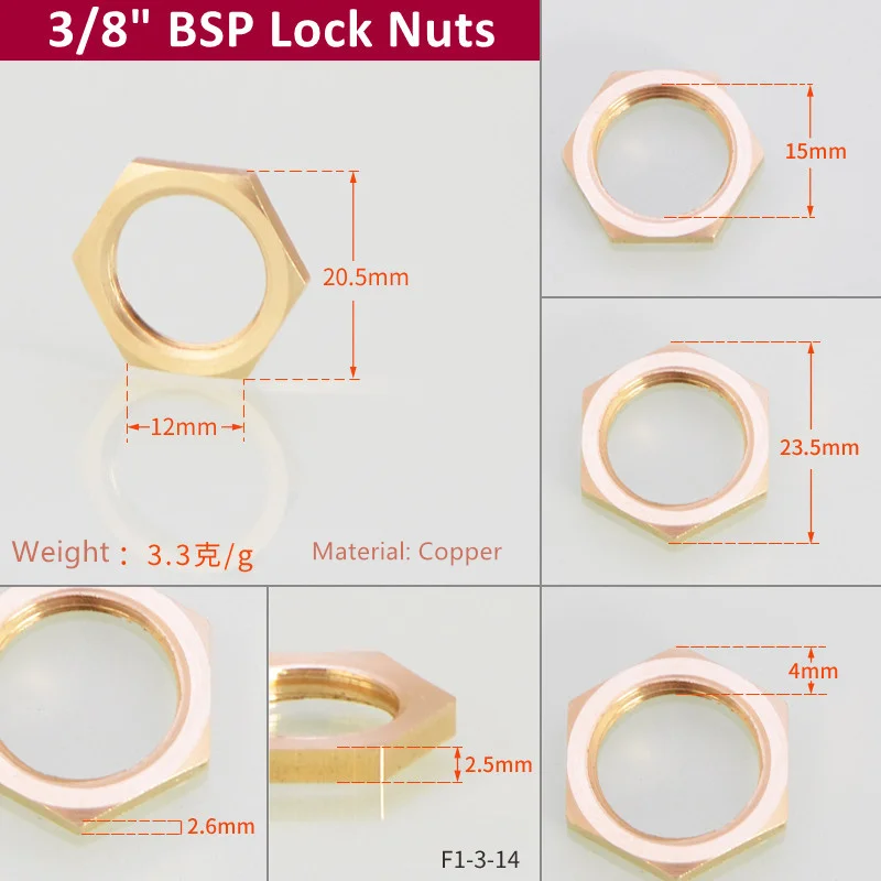 Медные стопорные гайки для труб 1/8 1/4 3/8 1/2 3/4 1 дюйм BSP