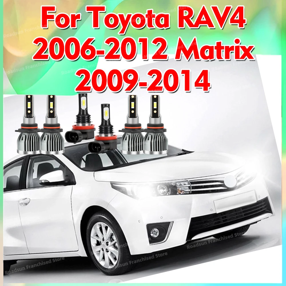 Фото Светодиодные противотуманные фары 2/6x 6000K для Toyota RAV 4 RAV4 2006-2012, Matrix 2009-2014, ближний/дальний свет, 30000LM, 3570 CSP №1