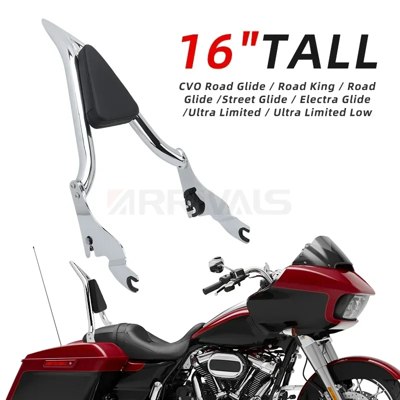 Мотоциклетная 16-дюймовая съемная задняя спинка пассажира для Harley Touring Road King Street