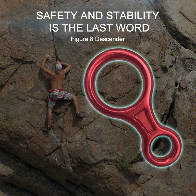 

Скалолазание 8-образное восемь колец спусковое устройство 45KN спусковой ремень спусковой карабин для улицы спуск вниз спуск