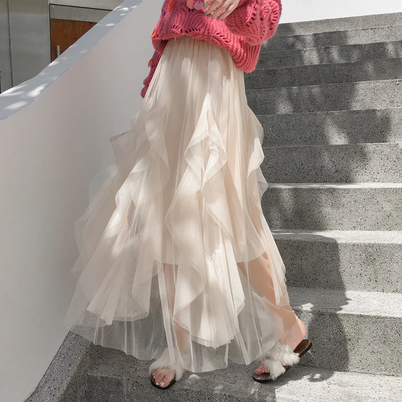 

Swing Skirt Irregular A-line with Sweater In Winter 2022 New Medium and Long Style Big Swing Faldas