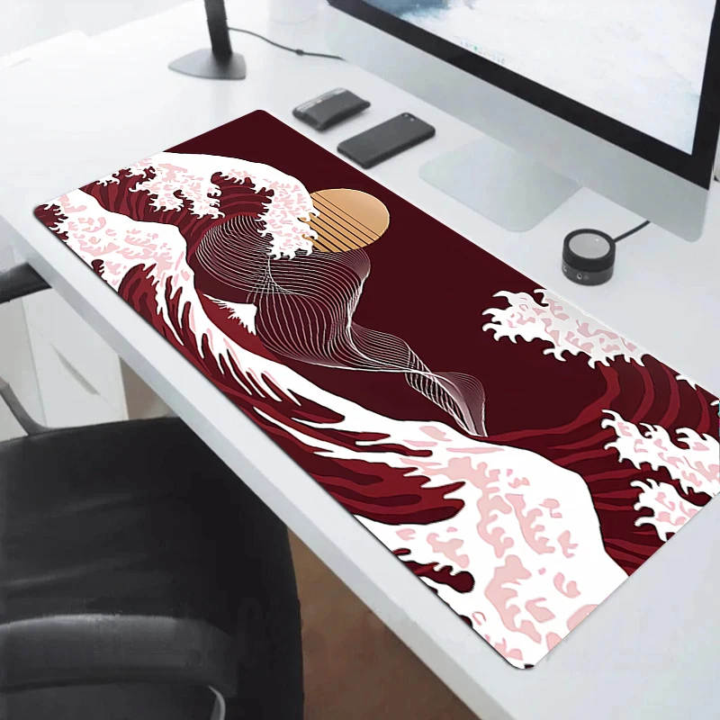 

Gaming Mousepad Xxl Mouse Mat the Great Wave Computer Accessories Gamer Keyboard Pad Desk Protector Mausepad Big Mousepepad Mats