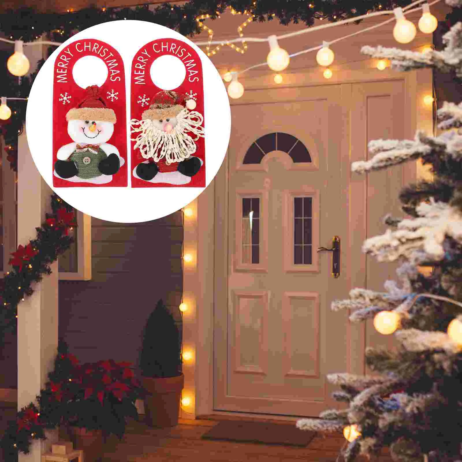 

2Pcs Christmas Door Hanger Door Hanging Pendants (Random Style)