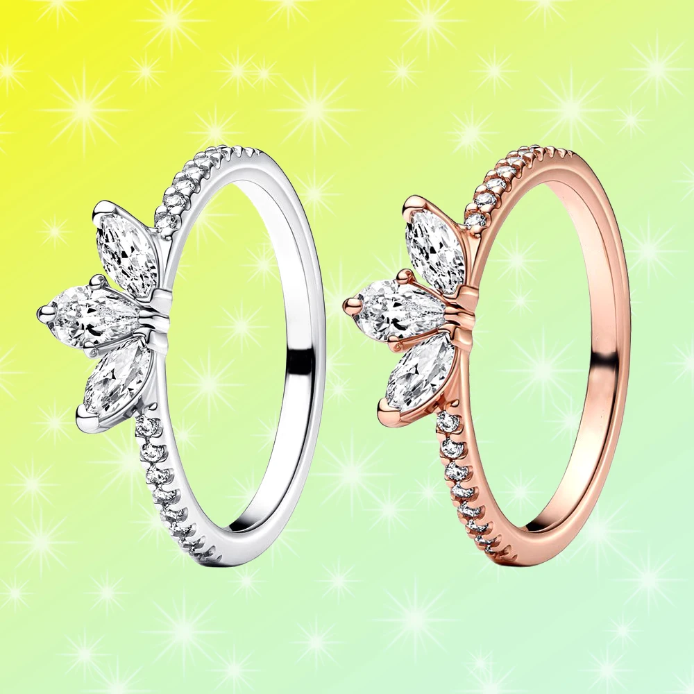 

Sparkling Herbarium Cluster Ring 925 Silver fit for Pandora Luxury Banquet Trendy Woman Jewelry Gift