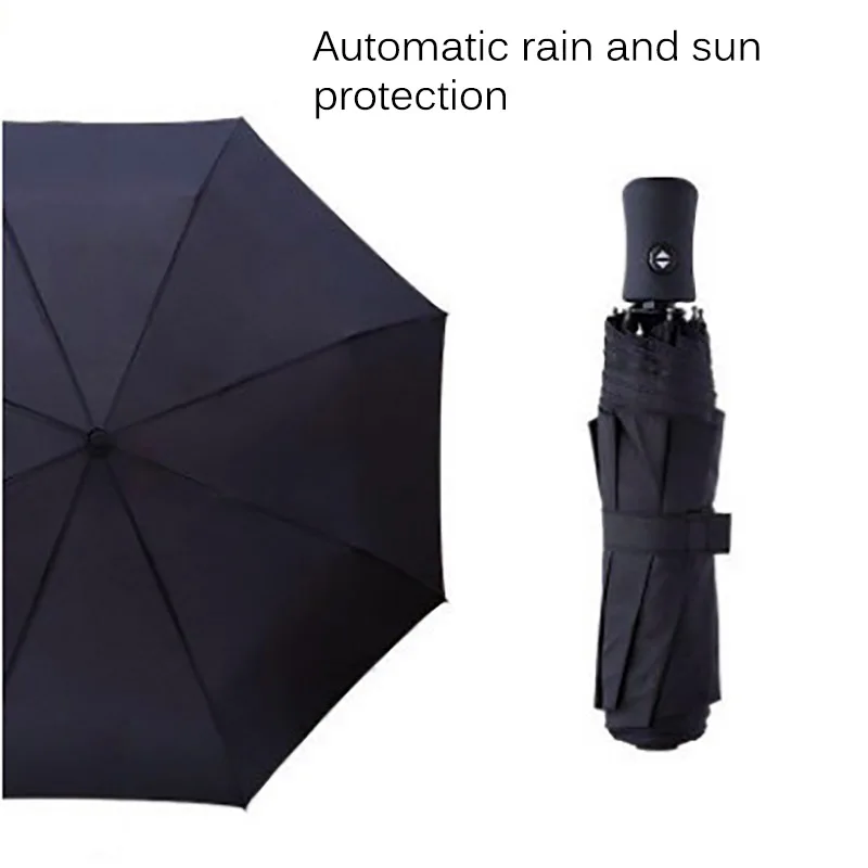 

Men Women Windproof Male Parasol Automatic Folding Umbrella Windproof Rain and Big Black Fashion Business Umbrella Gift