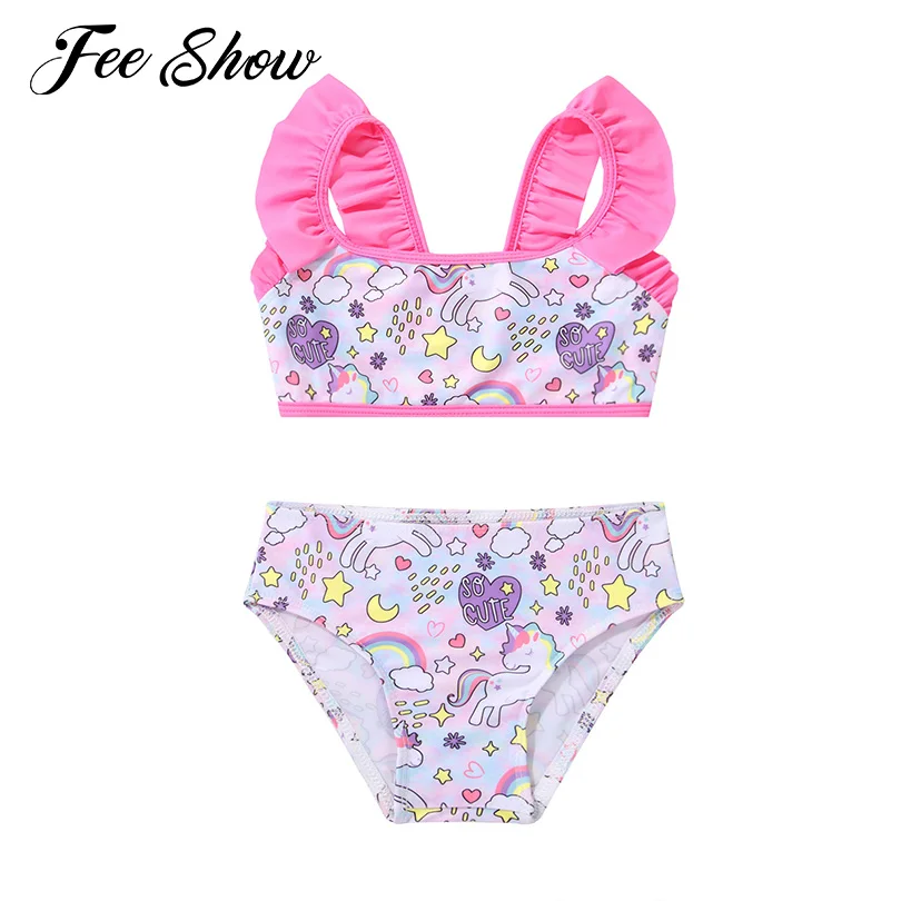 

Little Girls Two Pieces Swimwear Swimming Bathing Suits Fish Scales Tankini Swimsuits Swim Top with Briefs Set Summer Beachwear