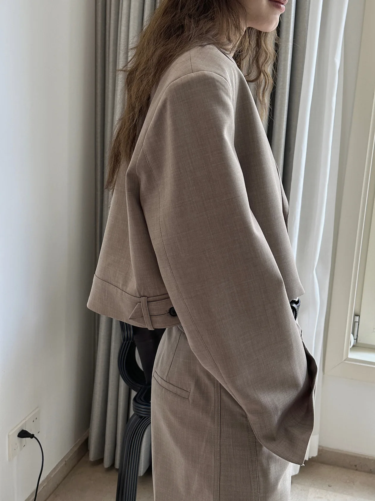 Винтажный короткий костюм пальто популярная корейская женская одежда