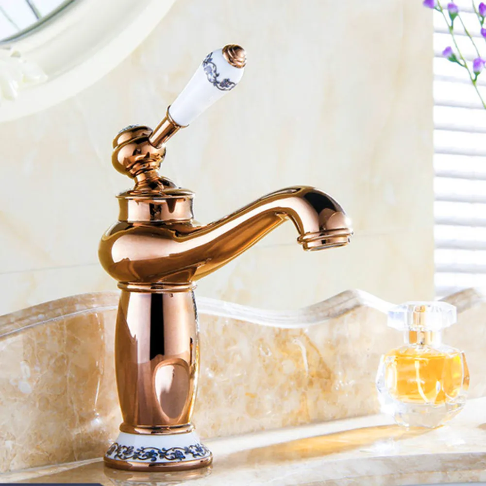 

European Fashion Bathroom Hot and Cold Basin Faucet Ceramic Home Decoration Home Water Mixer Kitchen Water Filtration Tool