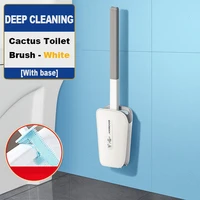 new wall mounted toilet brush no dead corner cactus toilet brush silicone no need to punch with holder wall hang cleaning brush