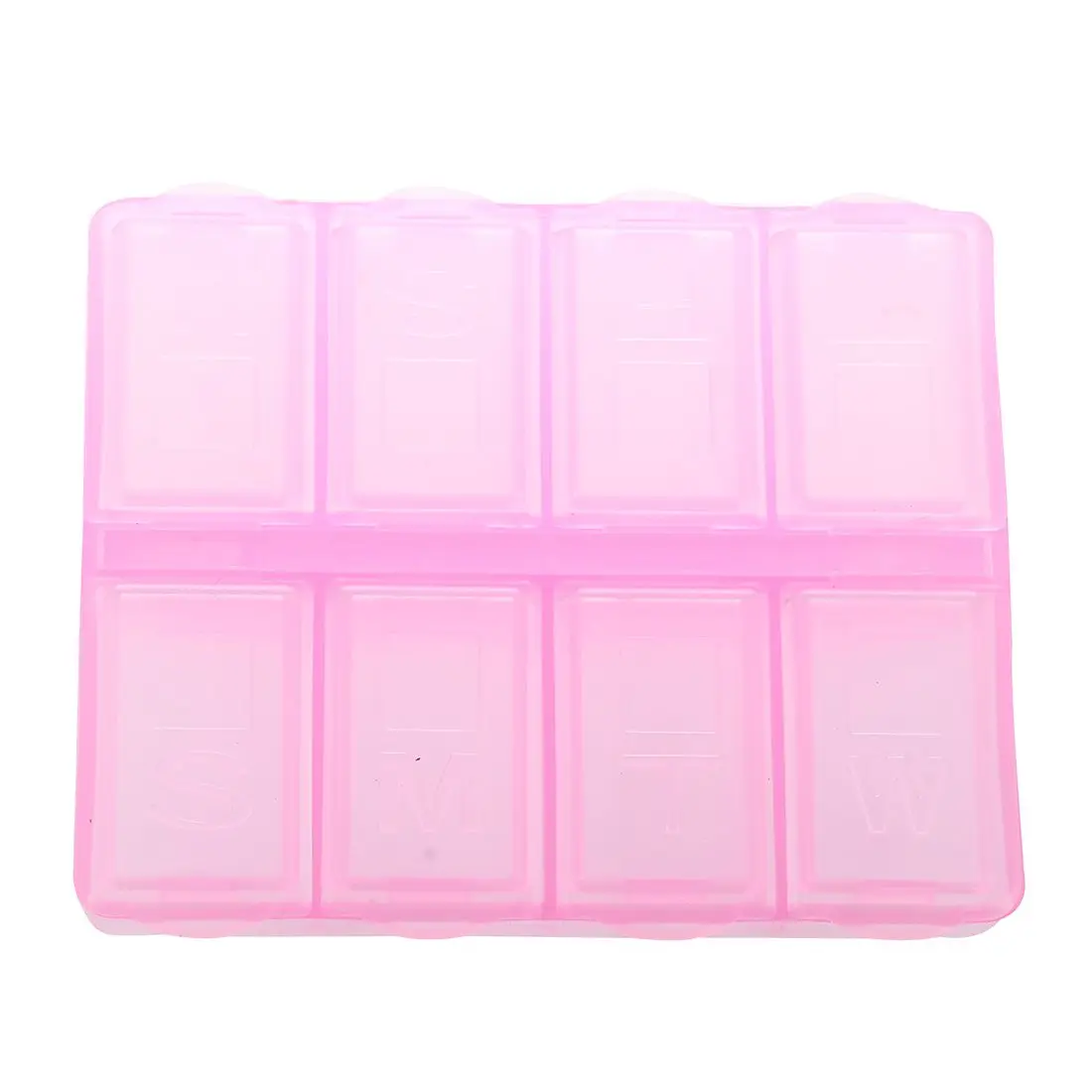 

Plastic Rectangle 8 Compartments 7 Days Medicine Pill Box