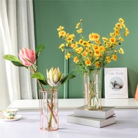 nordic flower arrangement decorative ornaments wrought iron glass vase advanced sense living room simple ins wind