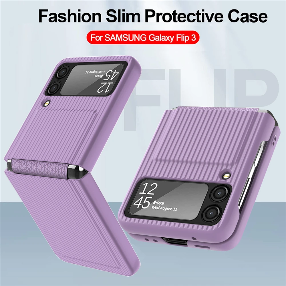 

Luxury Folding Soft Hinge Cover For Samsung Galaxy Z Flip3 5G Case Built-in Camera Protection Shockproof Phone Case Coque Fundas