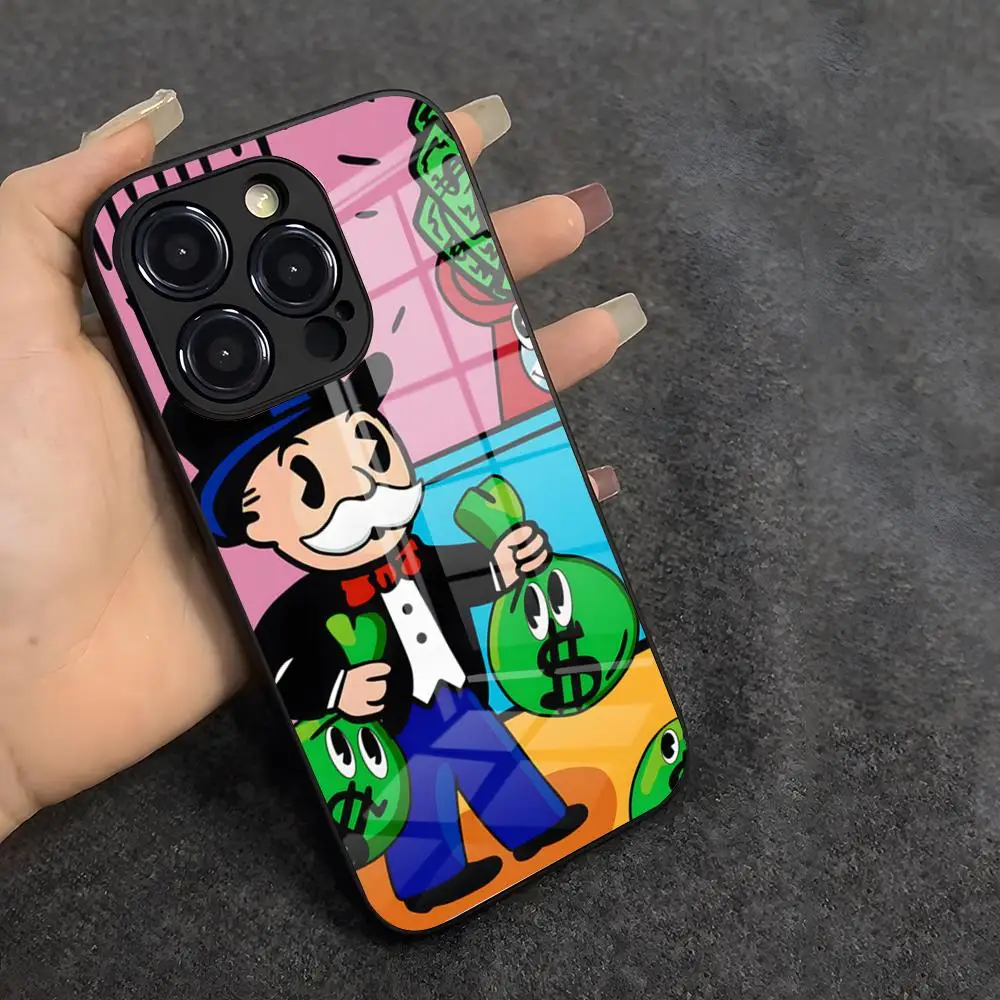 Чехол для телефона Dollar Alec M-Monopoly Man для iPhone 17 Air 16 E Pro Max 15 14 13 Mini 12 Pro 11 Max Plus, черный, стеклянный (art.: 3920dbc3c2f38) - 3920dbc3c2f38