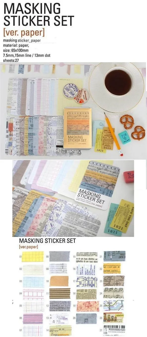 

Винтажные маскирующие наклейки Lutes, 27 шт.