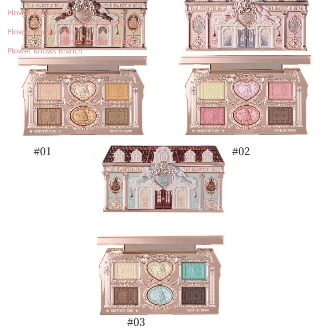 Фото Палетка теней для век Flowerknows SWEETIE BEAR COLLECTION, 6 цветов, стойкие, с блестками и шиммером №2