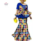 2021 африканская одежда для девочек с круглым вырезом 6XL традиционная африканская одежда 2 предмета одежда с Африканским принтом для женщин хлопок WY3413
