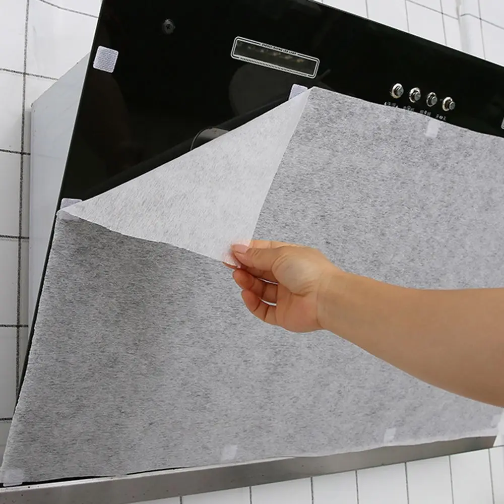 

Protect Cooker Kitchen Anti Grease Oil Absorbing Stickers Oil Filter Paper Cotton Filter Range Hood Accessories