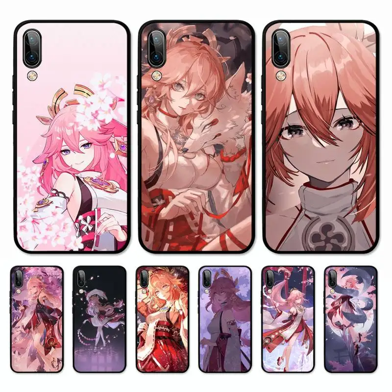 

Genshin Impact Yae Miko Phone Case for Vivo Y91C Y11 17 19 17 67 81 Oppo A9 2020 Realme c3