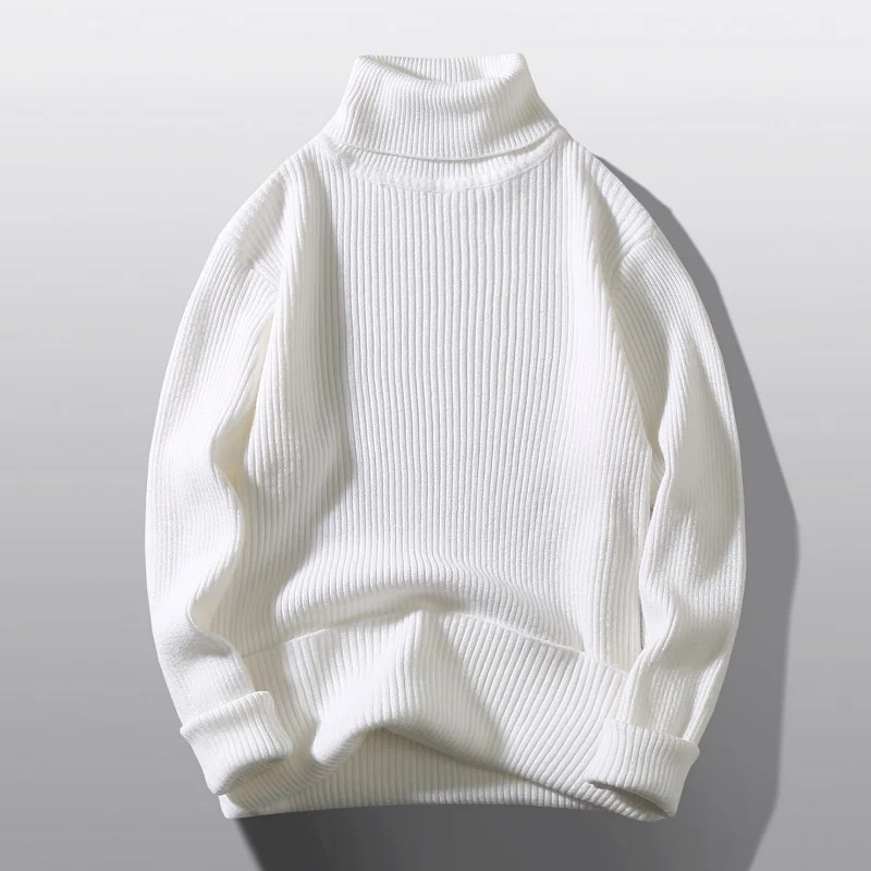 

Autumn Winter Turtleneck Sweaters Men Solid Color Knitted Pullovers Mens Fasion Slim Fit Casual Turtleneck Pullover Sweaters