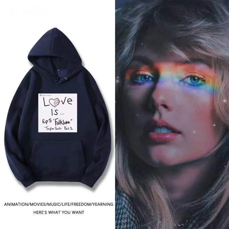 

Taylor Printing Sweater Hoodies Men Street Casual High Street Hip-hop Swift Multiple Colors Coat Loose Unisex Streetwear Tops