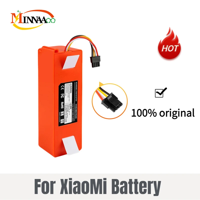 

Minnaaoo 2023 New 14.4V Replacement 100% Original Battery for Xiaomi Mijia 2051-4S1P-MM Vacuum Cleaner Sweeping Mopping Robot