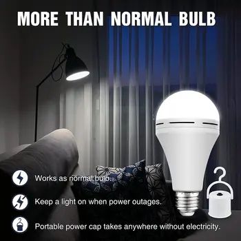 Emergency Rechargeable Light Bulbs E27 LED Smart Light 9/12/15W Energy Saving Lamps Keep Lighting During Power Outages/ Camping 2