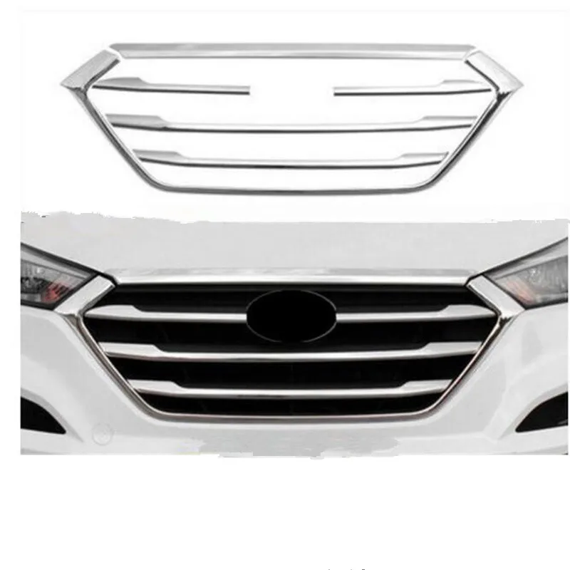 

for HYUNDAI TUCSON 2015- 2019 Stainless steel FRONT modified GRILL LIP MOLDING COVER TRIM BAR GARNISH MESH