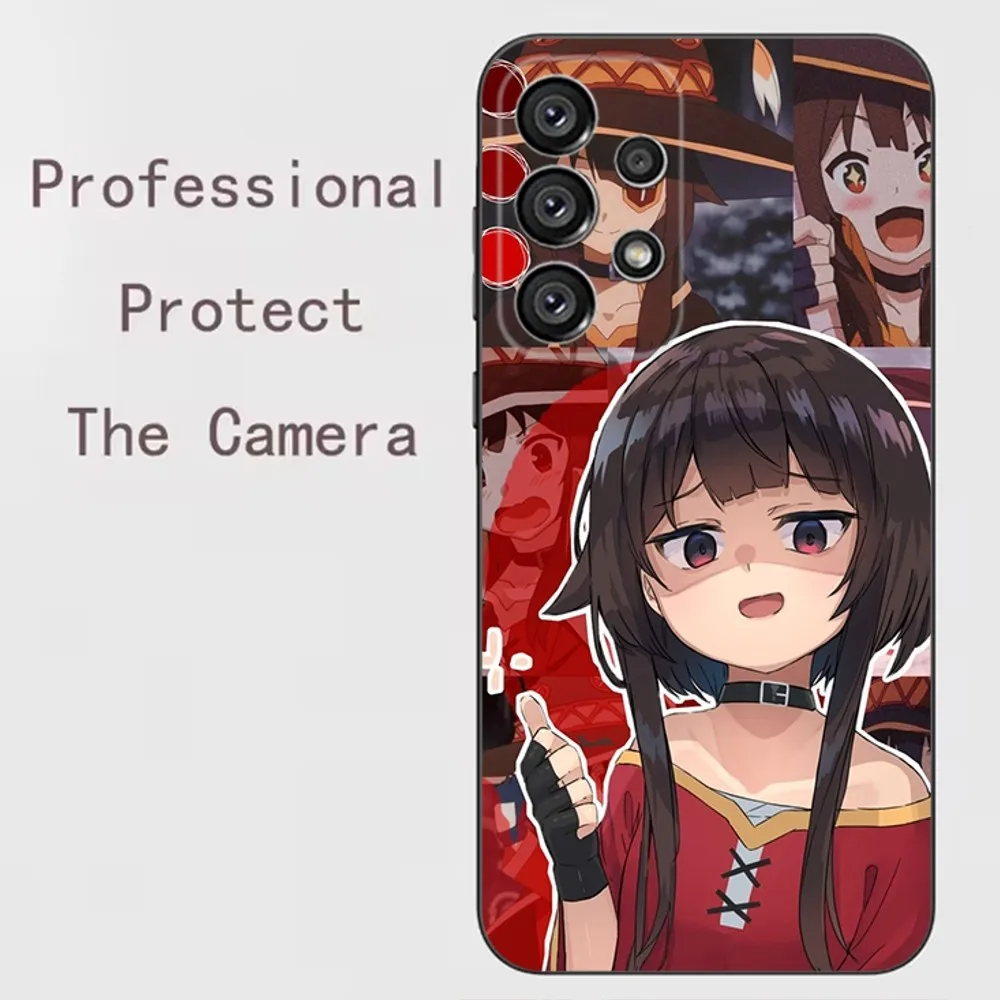 Megumin Anime K-KonoSubaS Phone Case For Samsung Galaxy A13 A21s A22 A31 A32 A52 A53 A71 A80 A91 Soft Black Shell