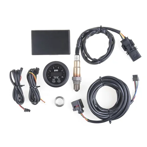 Универсальный датчик соотношения воздуха и топлива 12 В, 52 мм, ультратонкий круглый светодиодный цифровой дисплей серии S с широкополосным датчиком кислорода O2