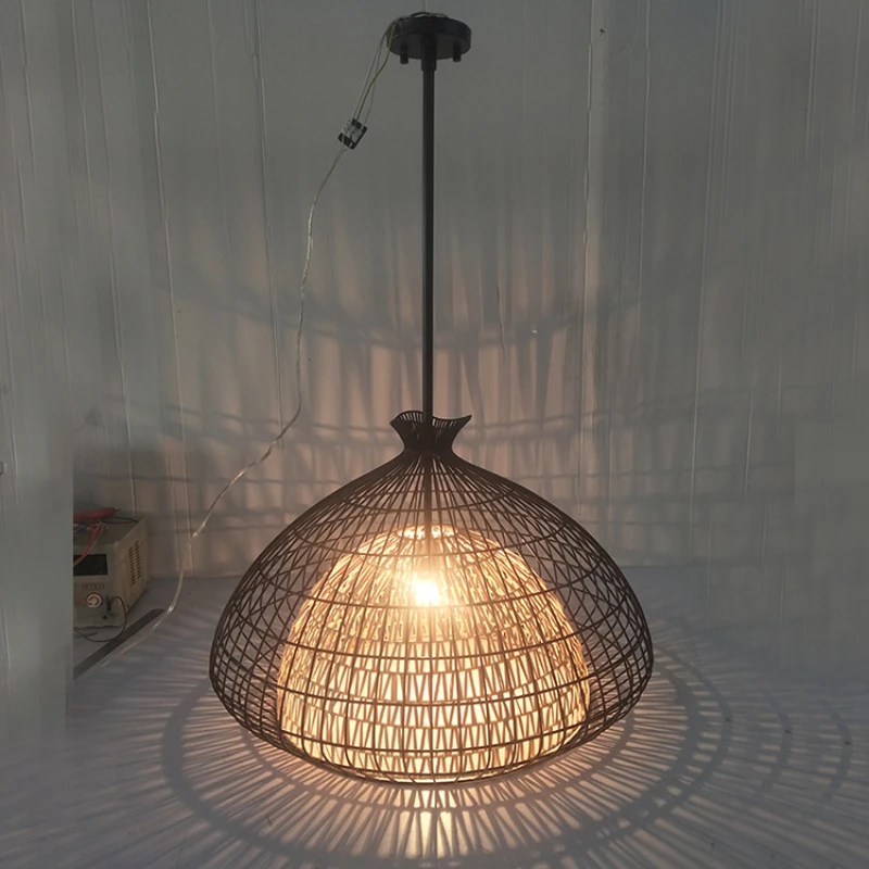

Industrial Hanging Light Pendant Lamp Single Light Wire Cage Ceiling Pendant Light Fixture