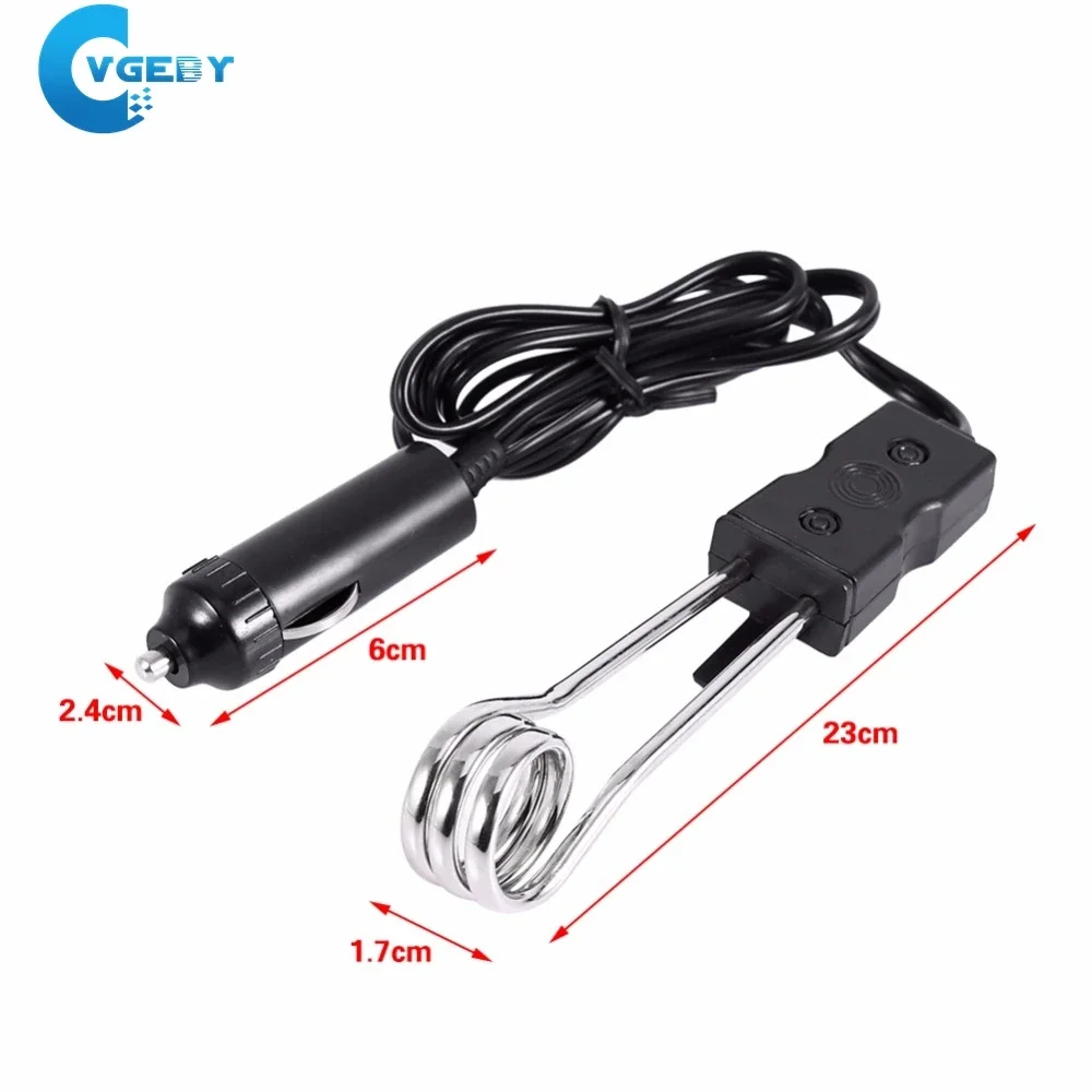 Портативный электрический автомобильный погружной водонагреватель 12 В для