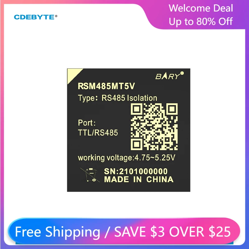 

CDEBYTE Single-channel Full-duplex High-speed Type RS485 3000V Isolated Transceiver Module RSM485MT5V Industrial Grade