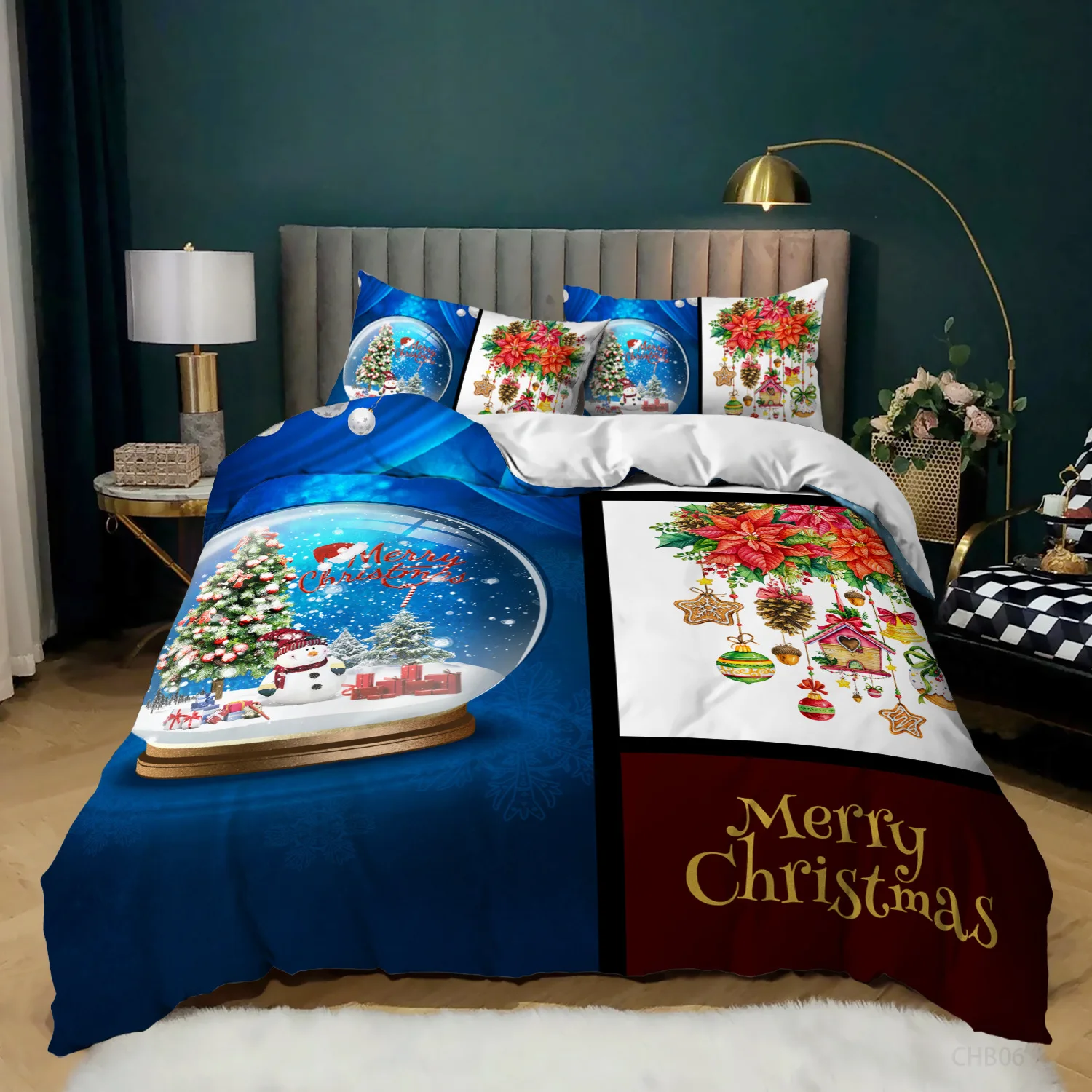 

New Merry Christmas Bedding Set Twin King Queen Soft Duvet Cover Set 2/3 Pcs Cartoon Santa Claus Print Pillowcase Bed Cover