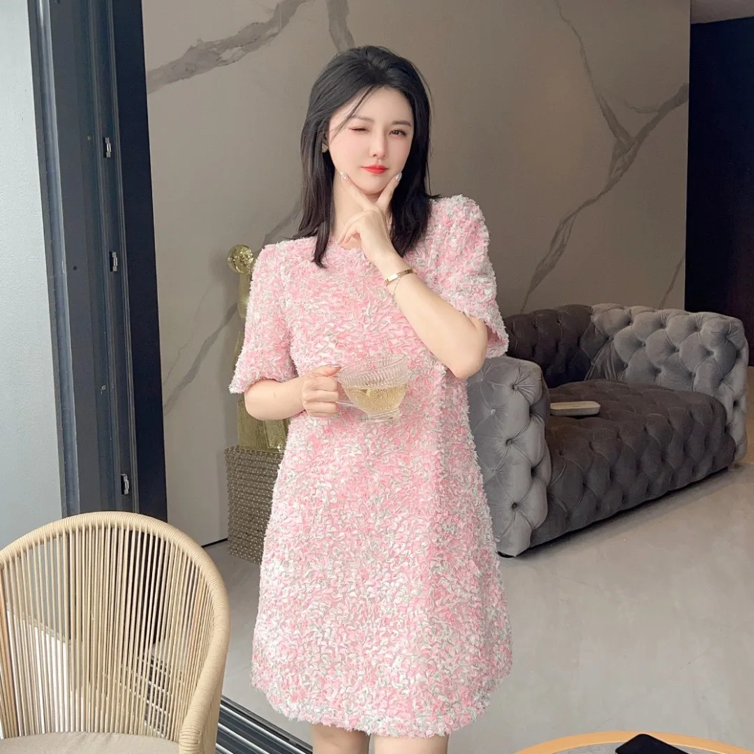 

2023 spring and summer women's clothing fashion new round Neck Dress 0526