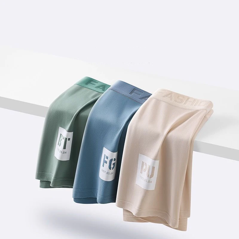 4Pcs Lot Men Boxer Shorts Antibacterial Printed Underwear Man Underpants Boxershorts Breathable Boxers Male Sexy Panties L-4XL