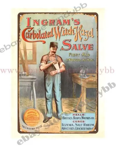 металлический продуктовый знак Ingram's Carbolated Witch Hazel Salve жестяной