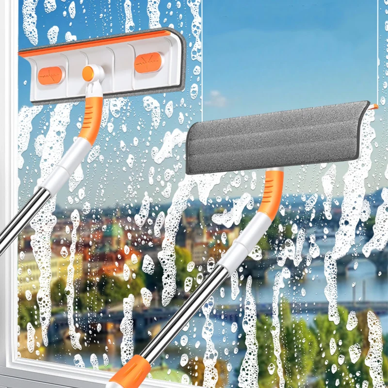 

Creative Mop Window Squeegee Mop Soft Microfiber Glass Brush Telescopic Multi-function Scraper Cleaning Dust Household Kitchen