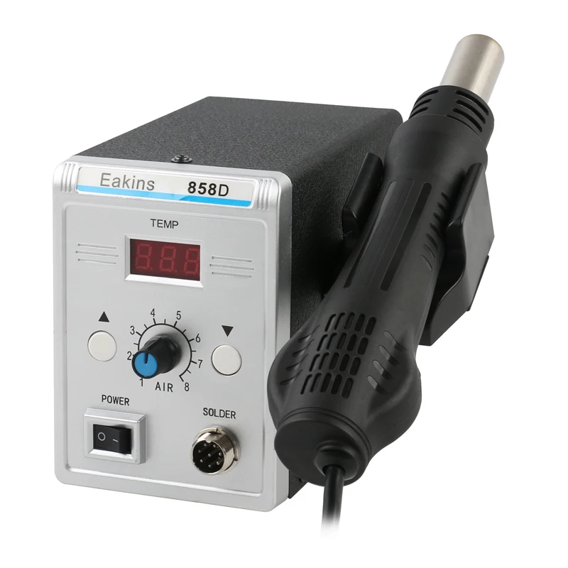 Паяльная станция 858D ESD, станция для переделки горячим воздухом, цифровой фен горячего воздуха 220 В 700 Вт