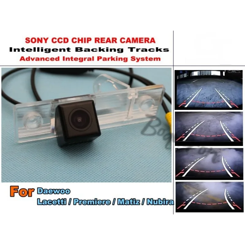 

For Daewoo Lacetti / Premiere / Matiz / Nubira Smart Tracks Chip Camera HD CCD Intelligent Dynamic Parking Car Rear View Camera