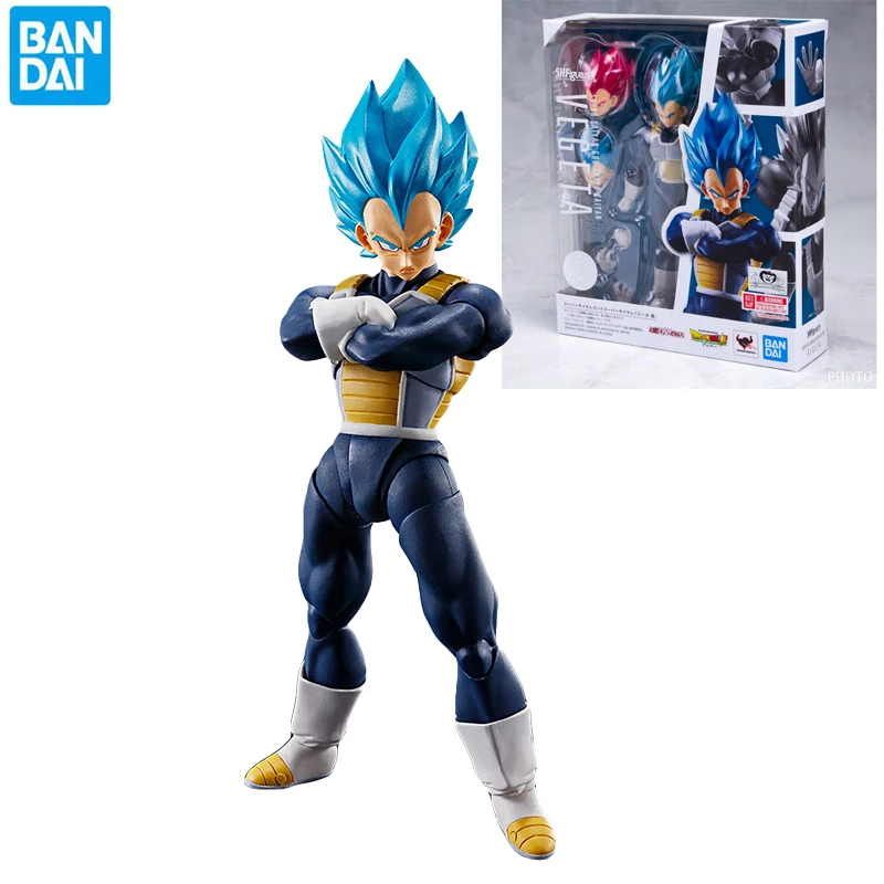 

Bandai SHF Anime Dragon Ball Z Vegeta Super Saiyan God Red Blue 5.3 Inch PVC Action Model Collection Toy Kids Birthday Gift