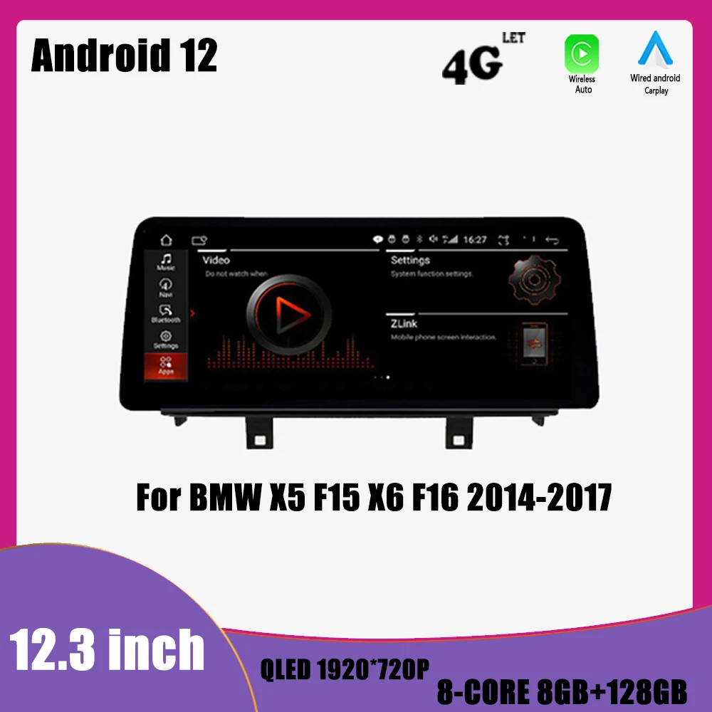 

For BMW X5 F15 X6 F16 2014-2017 Android12 Carplay Radio Navigation GPS Autoradio 4G WIFI Auto Multimedia Player