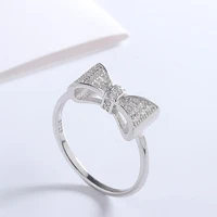 sterling silver ring bow tie womens ring wish popular bow tie set diamonds