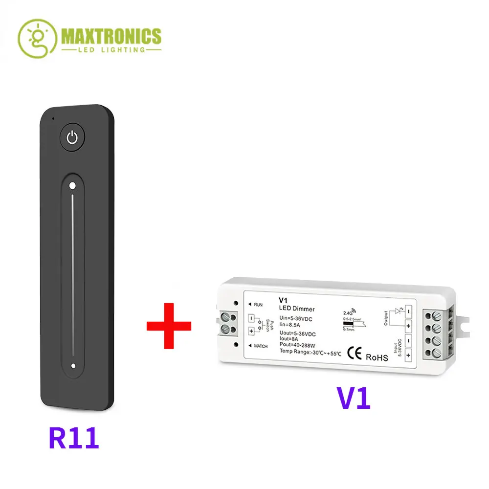 

LED Dimmer Wireless RF Switch12V 5V 24V 36V 8A PWM With 1zone 2.4G Brightness Adjustment Touch Remote For Led Single Color Strip