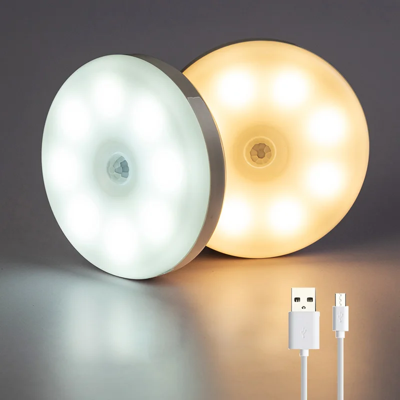 Wireless Motion Sensor Light Rechargeable LED Night Light Under Cabinet Light Closet Lamp Smart Wall-Mounted Body Induction Lamp