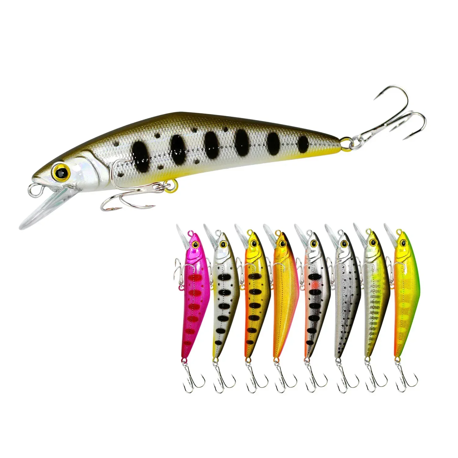Фото Официальная D-образная приманка Afishlure D-контакт Smith Minnow Trout Wobbler Se этомelo Leurre 72 Leurre Dur Pêche En Mer №3