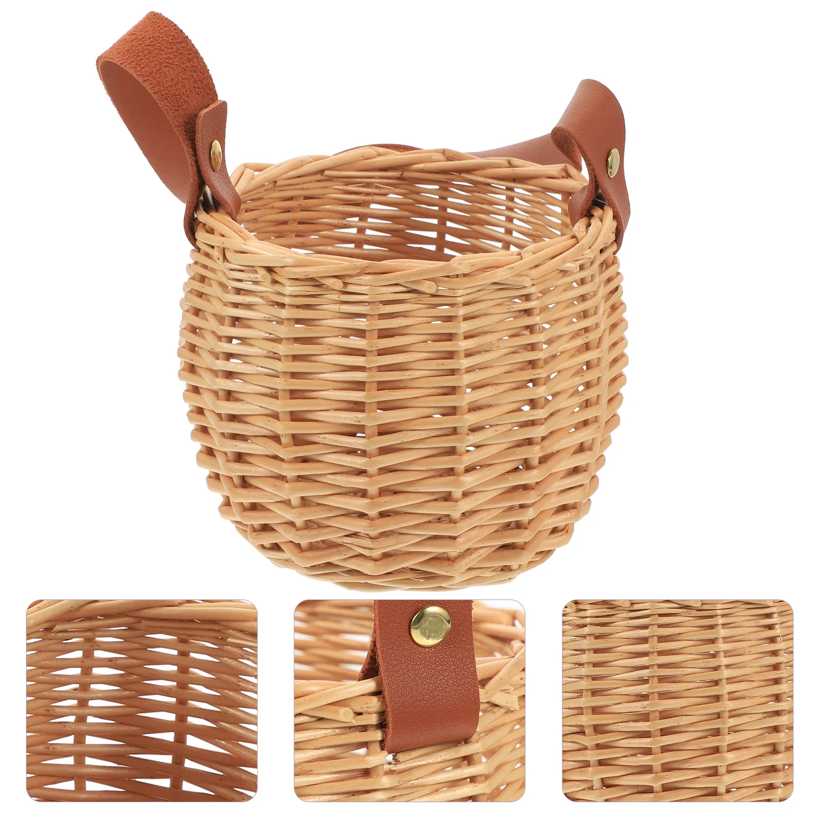 

Basket Flower Woven Baskets Rattan Wicker Candy Wedding Pot Picnic Table Girl Storage Handle Egg Empty Bread Christmas Petal