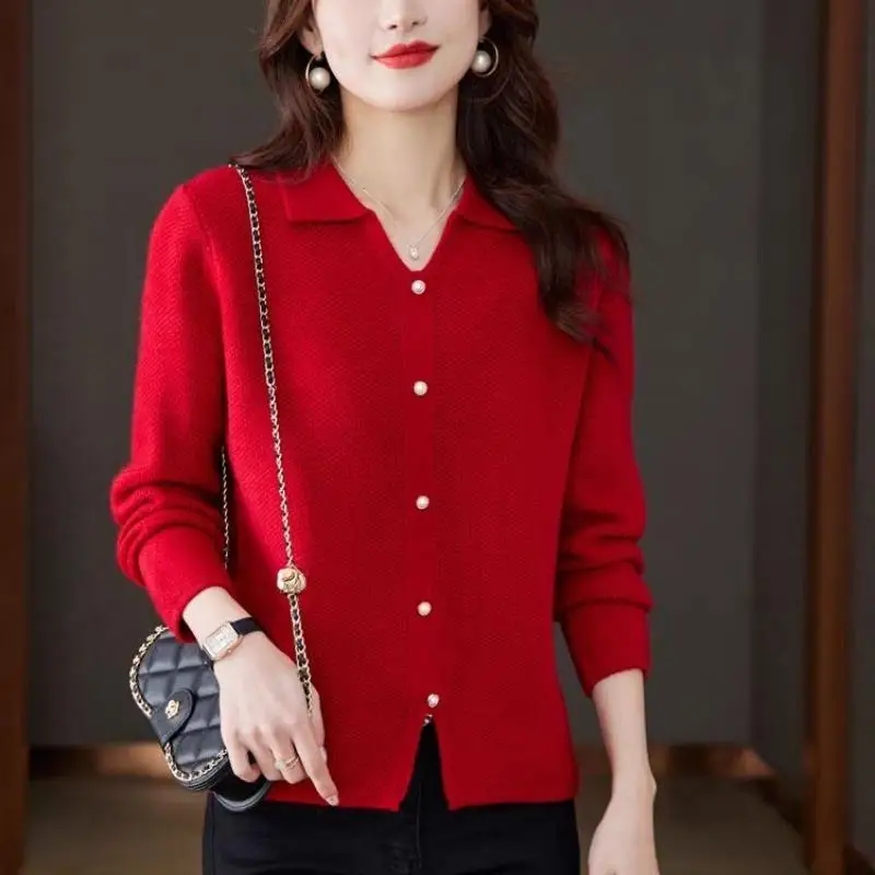 Женская одежда в западном стиле элегантный вязаный Топ весна-осень 2024 зима